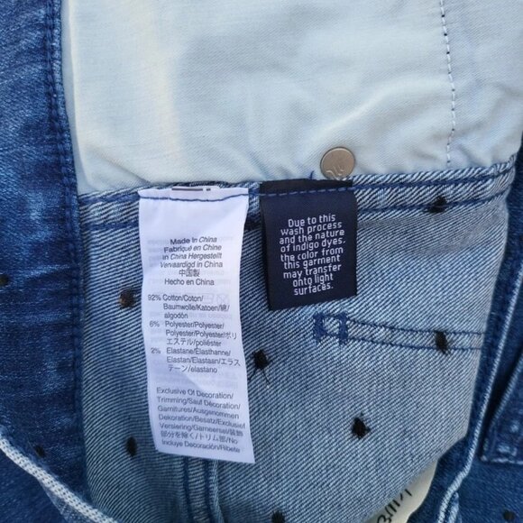 Madewell Woman's VTG Slim Straight Med Wash Embroidered Polka Dot Jeans Sz 28 - Picture 3 of 9